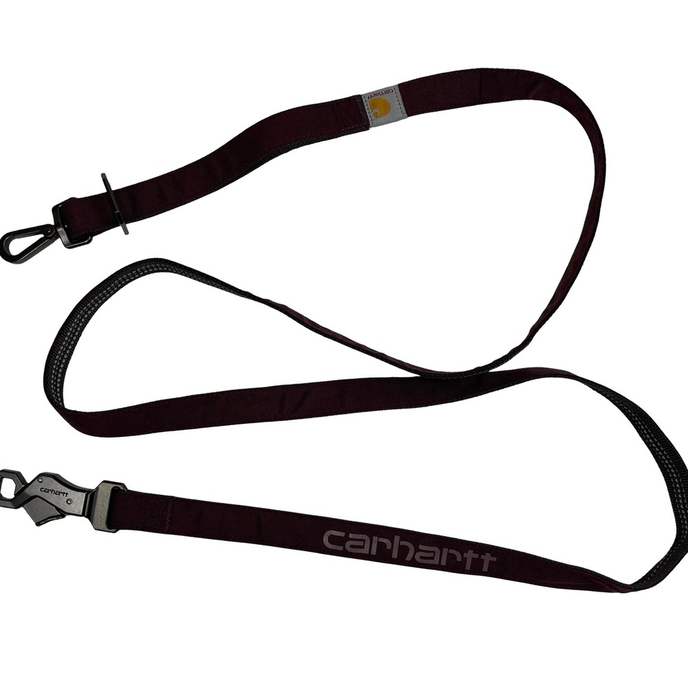 Carhartt Dog Leash Unisex Wine Burgundy Reflective Heavy Duty Logo P000547